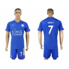 Leicester City #7 Gray Home Soccer Club Jersey