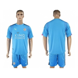 Leicester City Blank Light Blue Goalkeeper Soccer Club Jersey