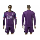 Leicester City Blank Purple Long Sleeves Goalkeeper Soccer Club Jersey