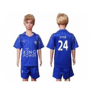 Leicester City #24 Dyer Home Kid Soccer Club Jersey