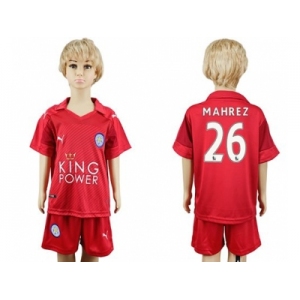 Leicester City #26 Mahrez Away Kid Soccer Club Jersey1