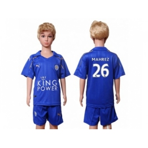 Leicester City #26 Mahrez Home Kid Soccer Club Jerseys