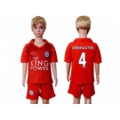 Leicester City #4 Drinkwater Away Kid Soccer Club Jersey