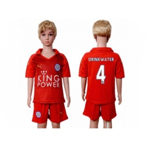 Leicester City #4 Drinkwater Away Kid Soccer Club Jersey