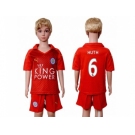 Leicester City #6 Huth Away Kid Soccer Club Jersey