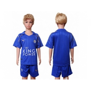 Leicester City Blank Home Kid Soccer Club Jersey