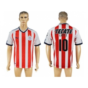 Guadalajara #10 Lopez Home Soccer Club Jersey1