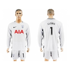 Tottenham Hotspur #1 LLORIS Home Long Sleeves Soccer Club Jersey