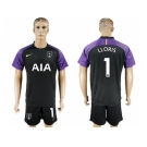 Tottenham Hotspur #1 Lloris Black Goalkeeper Soccer Club Jersey