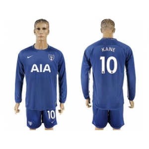 Tottenham Hotspur #10 Kane Away Long Sleeves Soccer Club Jersey