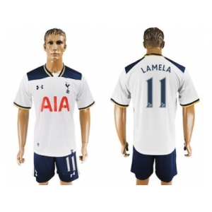 Tottenham Hotspur #11 Lamela White Home Soccer Club Jersey2