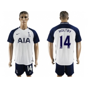 Tottenham Hotspur #14 Holtby White Home Soccer Club Jersey