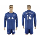 Tottenham Hotspur #14 Nkoudou Away Long Sleeves Soccer Club Jersey