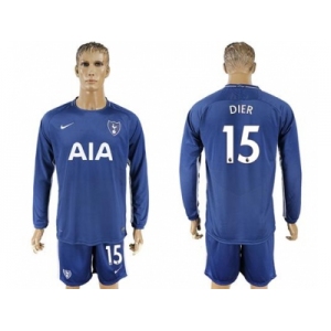 Tottenham Hotspur #15 Dier Away Long Sleeves Soccer Club Jersey