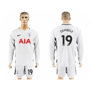 Tottenham Hotspur #19 Dembele Home Long Sleeves Soccer Club Jersey