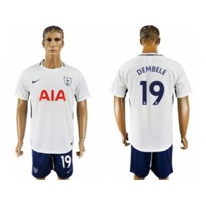 Tottenham Hotspur #19 Dembele White Blue Soccer Club Jersey