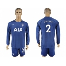 Tottenham Hotspur #2 Walker Away Long Sleeves Soccer Club Jersey