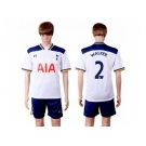 Tottenham Hotspur #2 Walker White Home Soccer Club Jersey3