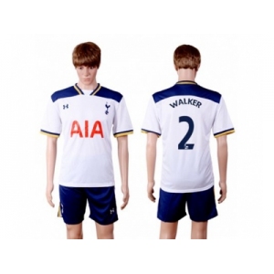 Tottenham Hotspur #2 Walker White Home Soccer Club Jersey3