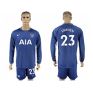 Tottenham Hotspur #23 Eriksen Away Long Sleeves Soccer Club Jersey