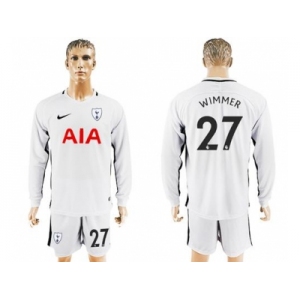 Tottenham Hotspur #27 Wimmer Home Long Sleeves Soccer Club Jersey