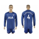 Tottenham Hotspur #4 Alderweireld Away Long Sleeves Soccer Club Jersey