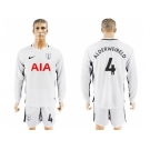 Tottenham Hotspur #4 Alderweireld Home Long Sleeves Soccer Club Jersey