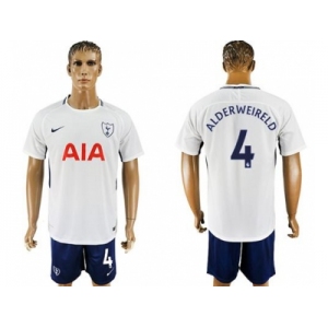 Tottenham Hotspur #4 Alderweireld White Blue Soccer Club Jersey