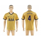 Tottenham Hotspur #4 Kaboul Sec Away Soccer Club Jersey