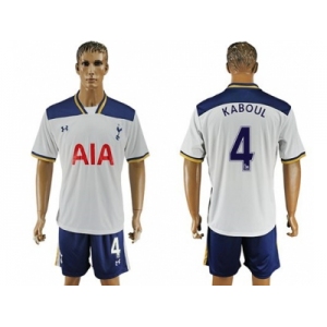 Tottenham Hotspur #4 Kaboul White Home Soccer Club Jersey2