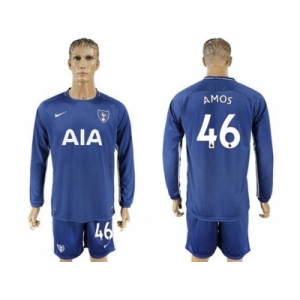 Tottenham Hotspur #46 Amos Away Long Sleeves Soccer Club Jersey