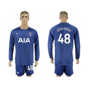 Tottenham Hotspur #48 Edwards Away Long Sleeves Soccer Club Jersey