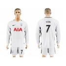 Tottenham Hotspur #7 Son Home Long Sleeves Soccer Club Jersey