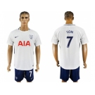 Tottenham Hotspur #7 Son White Blue Soccer Club Jersey