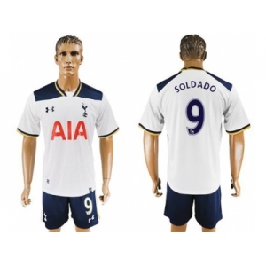 Tottenham Hotspur #9 Soldado White Home Soccer Club Jersey1