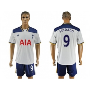 Tottenham Hotspur #9 Soldado White Home Soccer Club Jersey2