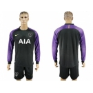 Tottenham Hotspur Blank Black Goalkeeper Long Sleeves Soccer Club Jersey