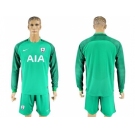 Tottenham Hotspur Blank Green Goalkeeper Long Sleeves Soccer Club Jersey