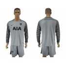 Tottenham Hotspur Blank Grey Goalkeeper Long Sleeves Soccer Club Jersey