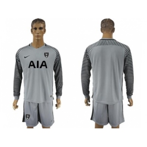 Tottenham Hotspur Blank Grey Goalkeeper Long Sleeves Soccer Club Jersey