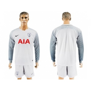 Tottenham Hotspur Blank White Goalkeeper Long Sleeves Soccer Club Jersey