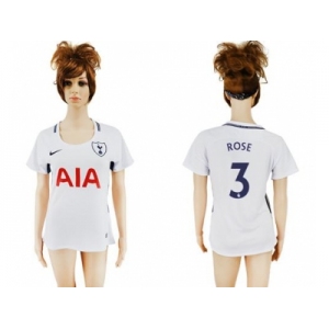 Women's Tottenham Hotspur #3 Rose Home Soccer Club Jersey