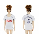 Women's Tottenham Hotspur #5 Vertonghen Home Soccer Club Jersey