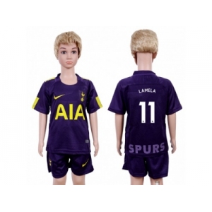 Tottenham Hotspur #11 Lamela Sec Away Kid Soccer Club Jersey