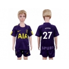 Tottenham Hotspur #27 Wimmer Sec Away Kid Soccer Club Jersey