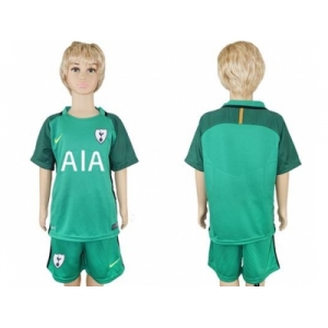 Tottenham Hotspur Blank Green Goalkeeper Kid Soccer Club Jersey