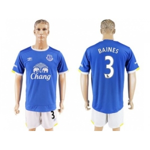 Everton #3 Baines Home Soccer Club Jersey2