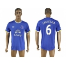 Everton #6 Jagielka Home Soccer Club Jersey3