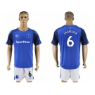 Everton #6 Jagielka Home Soccer Club Jersey