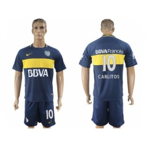 Boca Juniors #10 Carlitos Home Soccer Club Jersey2